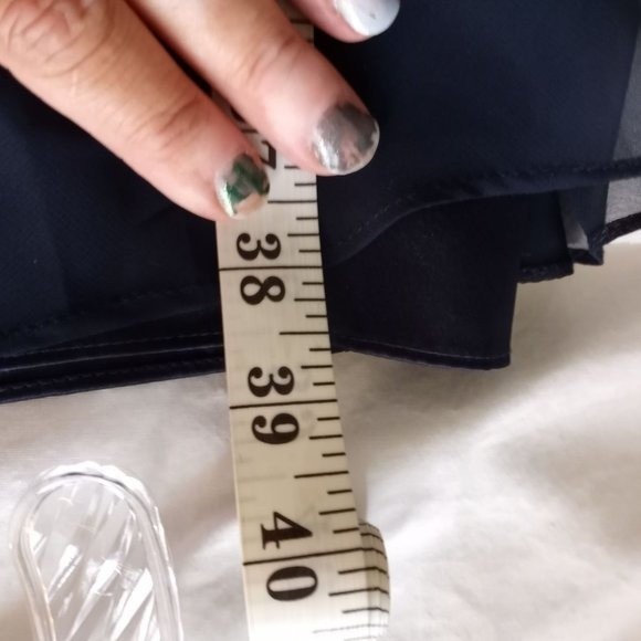 Dessy Collection, Vivian Diamond Blue Backless A Line Dress XS - Picture 15 of 16